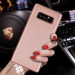 Wholesale Galaxy Note 8 Carbon Fiber Design TPU Case (Gold)